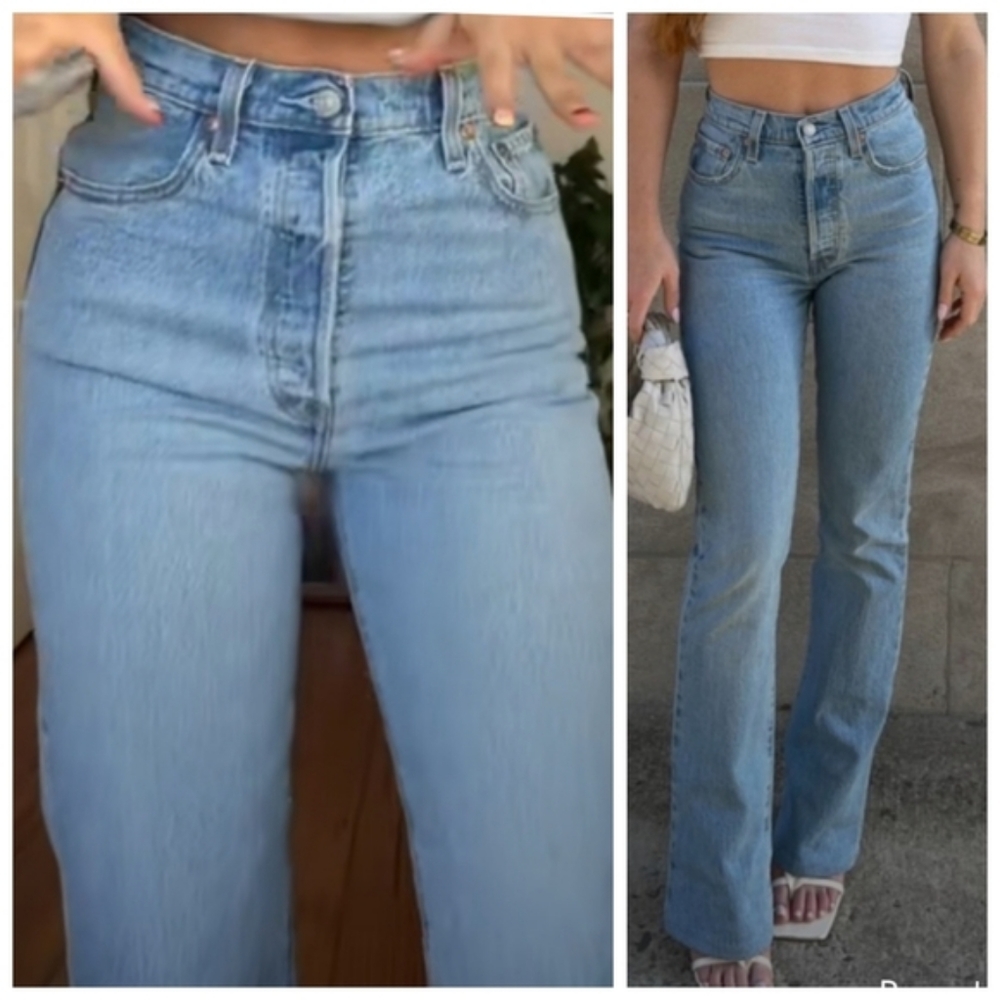 Levi's Ribcage High Rise Bootcut Jeans Samba Tango Light - Picture 7 of 10